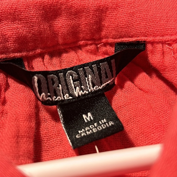 Nicole Miller Coral Top 100% Cotton Size M - Picture 4 of 7